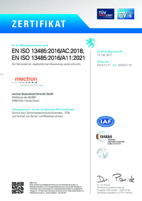 Certficate DIN EN ISO 13485:2016